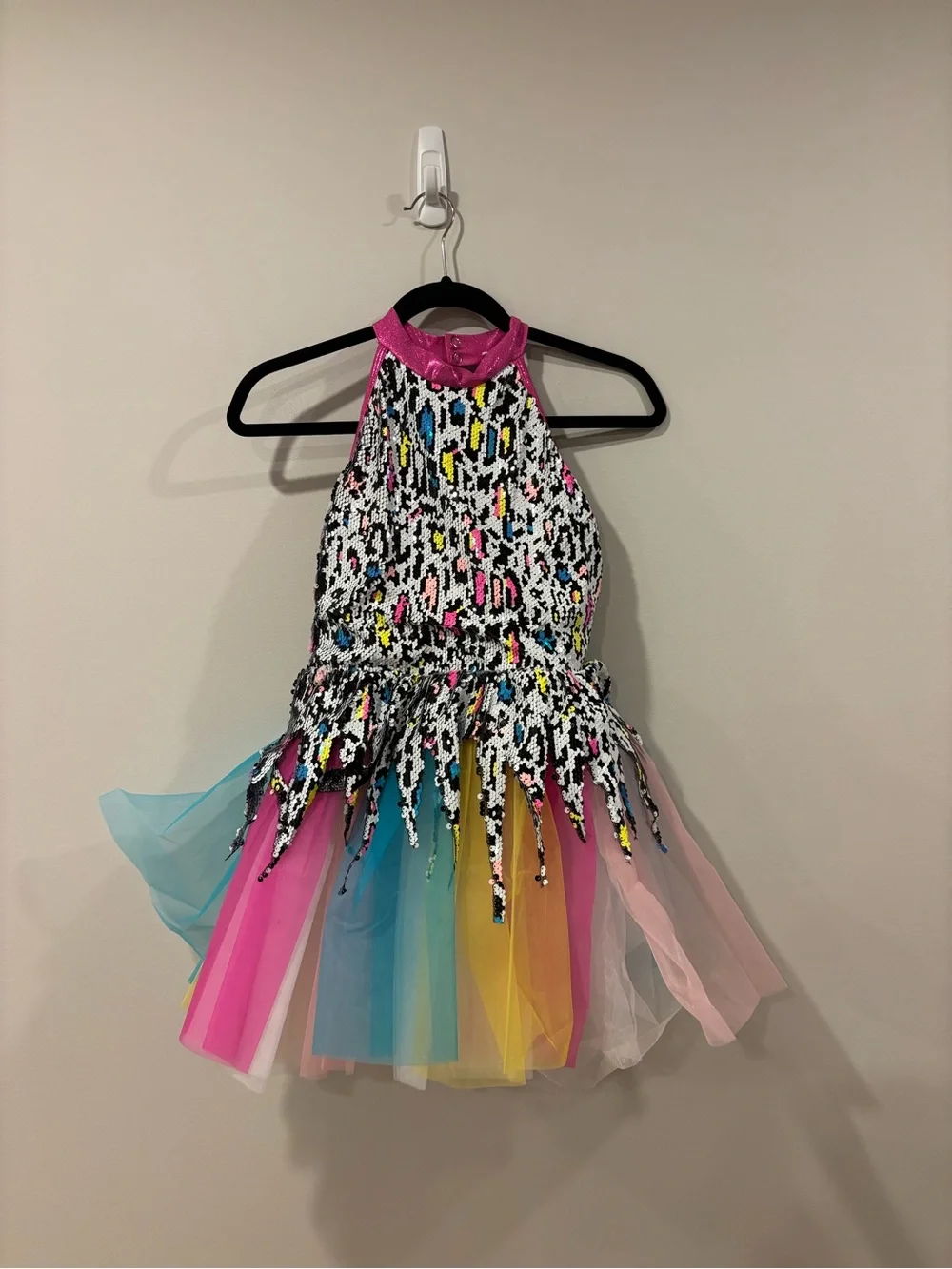 NWT Revolution Dance Costume Party Animal Rainbow Animal Print Girls XL RC24651